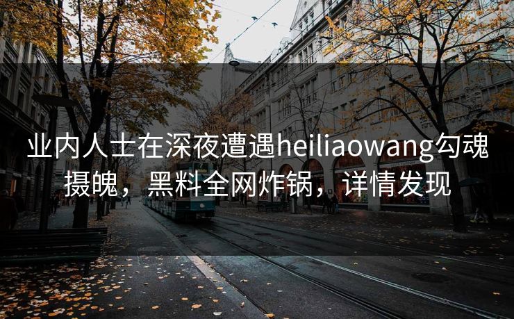 业内人士在深夜遭遇heiliaowang勾魂摄魄，黑料全网炸锅，详情发现
